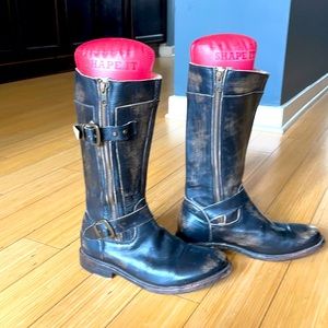 bed Stu 7.5 distressed dark brown Moto boot